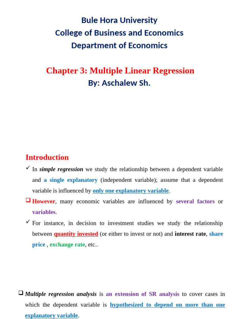 Understanding Multiple Linear Regression | PDF | Ordinary Least Squares ...