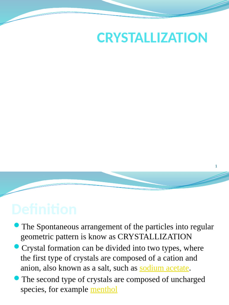 Crystallization | PDF | Crystallization | Solubility