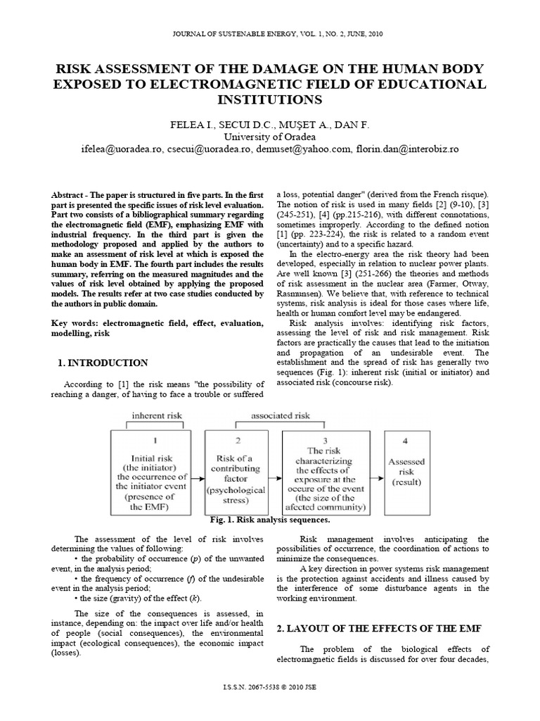 EMF Risk Assessment in Education Settings | PDF | Risk ...