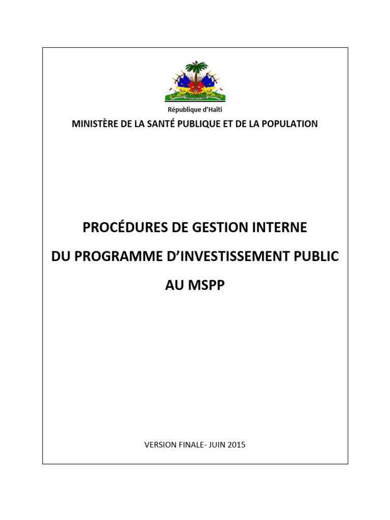 Gestion des Investissements au MSPP | PDF | Crédit | Finance et gestion ...