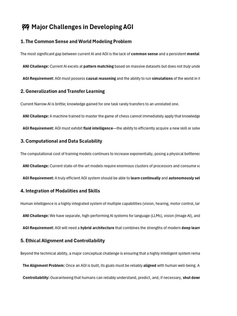 Challenges in AGI Development | PDF | Artificial Intelligence ...