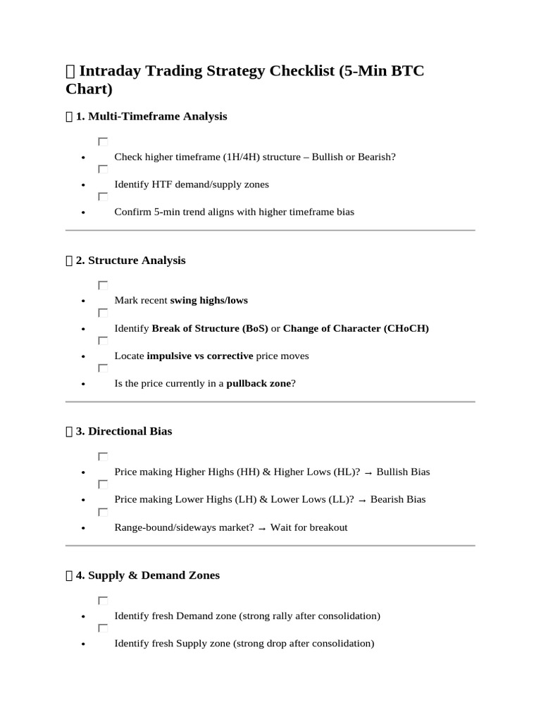 Intraday BTC Trading Strategy Guide | PDF