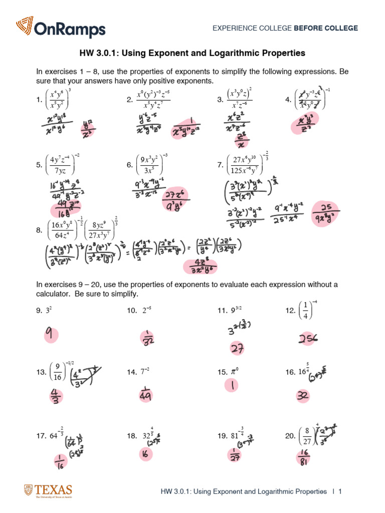 Exponent and Logarithm Exercises | PDF | Chess Theory | Chess