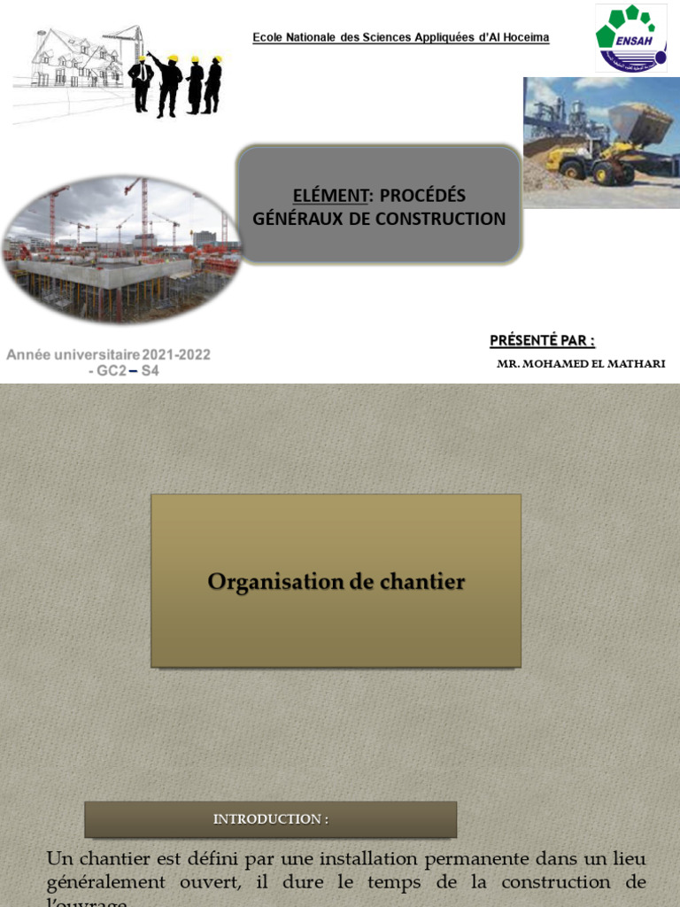 Organisation et Gestion de Chantier | PDF | Planification | Fondation ...