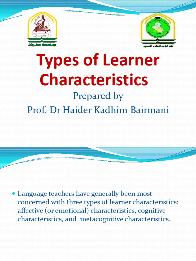 Types of Learner Characteristics | PDF | Learning | Language Acquisition