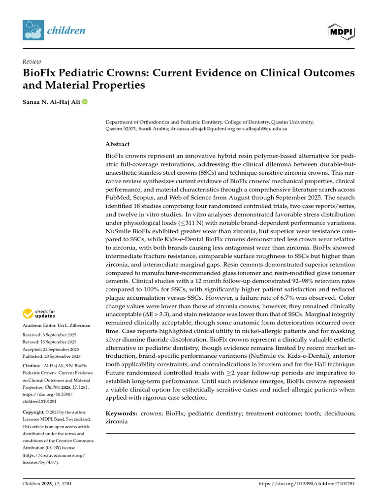 BioFlx Pediatric Crowns: Clinical Evidence | PDF | Strength Of ...