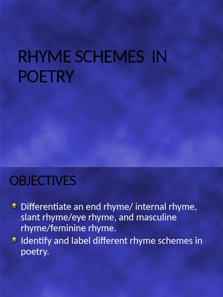 Types of Rhyme Schemes in Poetry | PDF | Rhyme | Poetry