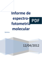 Informe Espectrofotometria Molecular