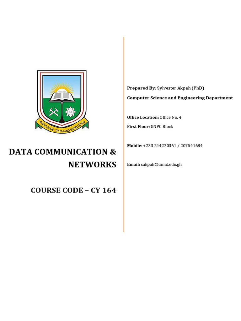 Data Communication and Networks Lecture Material | PDF | Computer ...