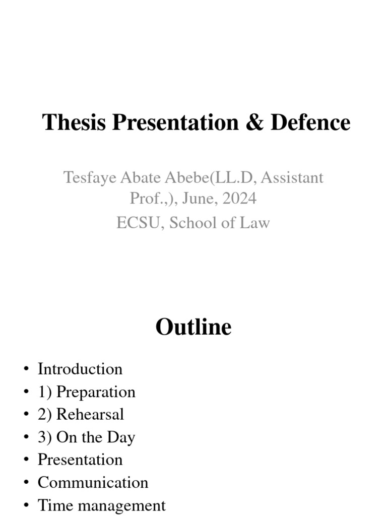 Thesis Defense Preparation Guide | PDF | Nonverbal Communication ...