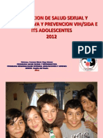 Promocion de Salud Sexual Y Reproductiva Y Prevencion Vih/Sida E Its Adolescentes 2012