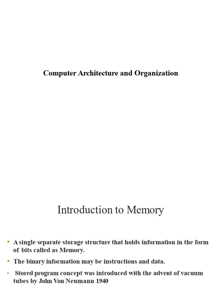 Understanding Computer Memory Architecture | PDF | Computer Data ...