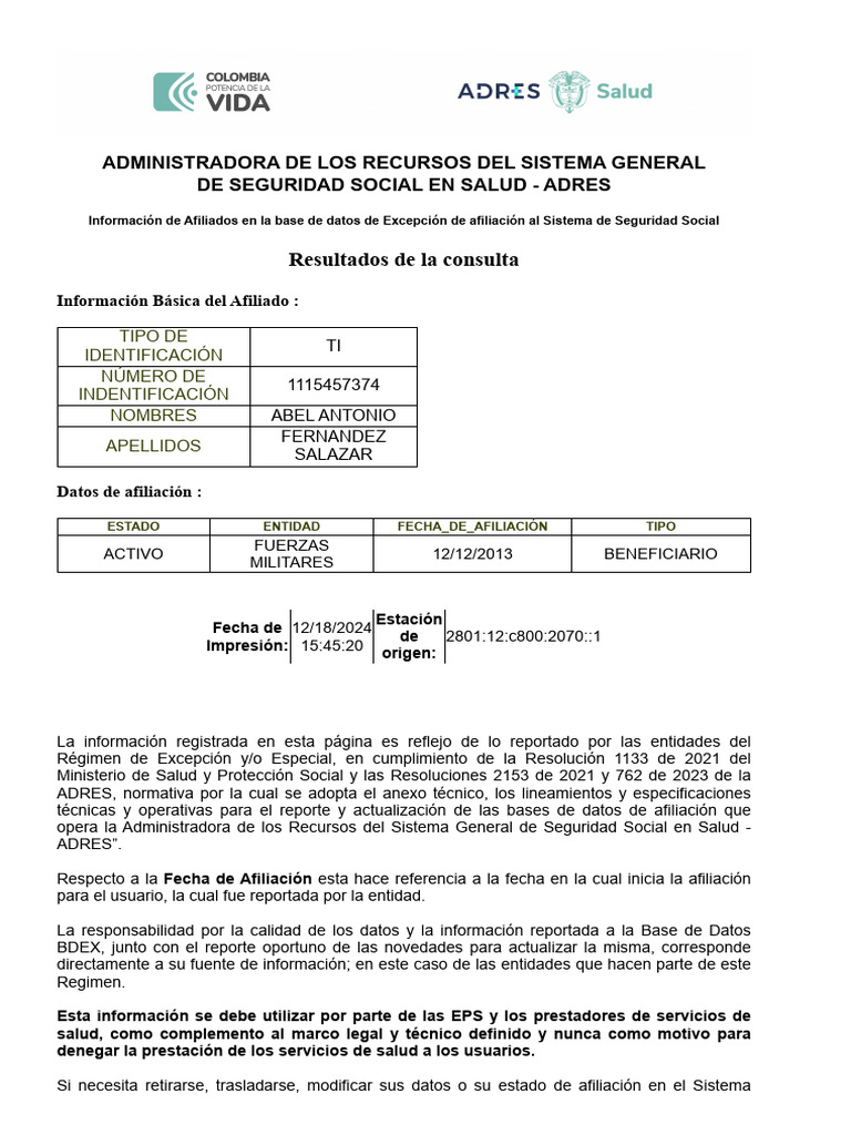 Respuesta Consulta BDEX ABEL | PDF | Bases de datos | Informática