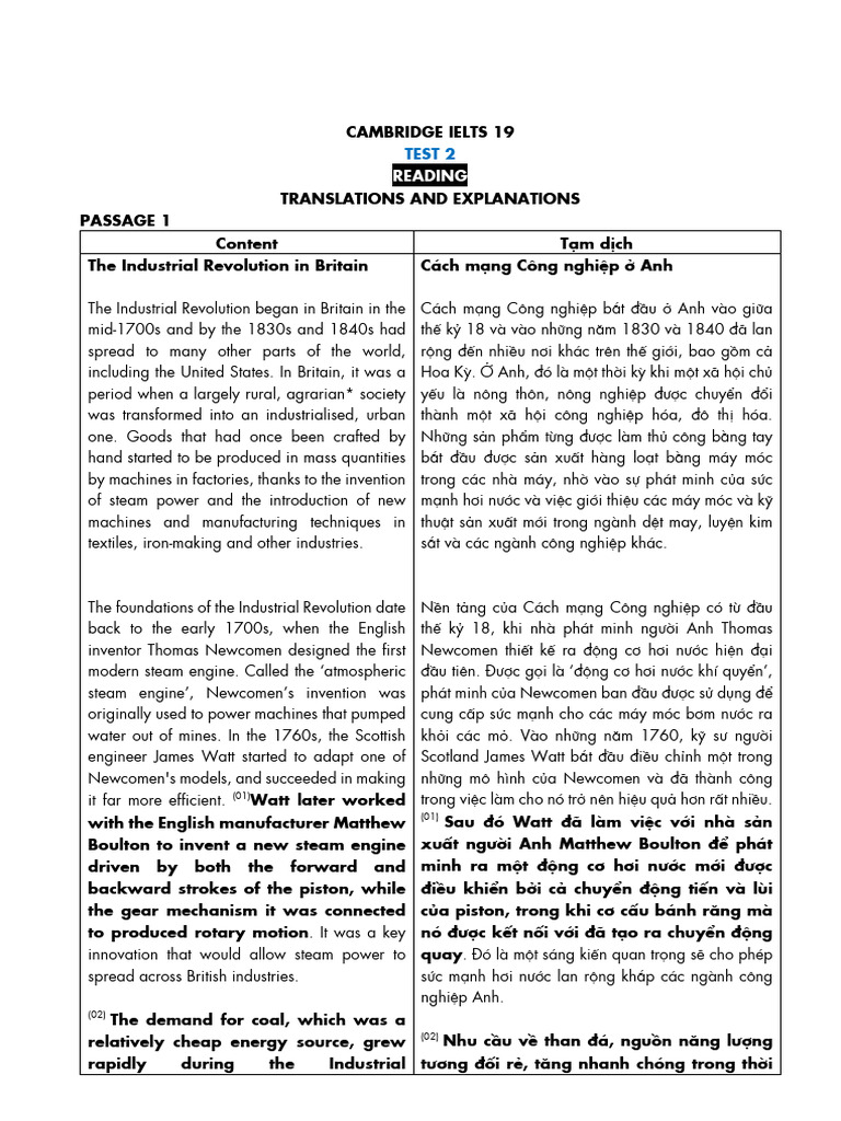 Reading Cam 19 Test 2 Key and Guide | PDF