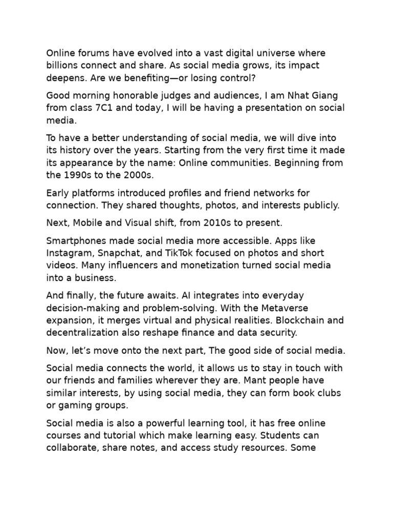 The Dual Impact of Social Media | PDF | Social Media | Popular Culture ...