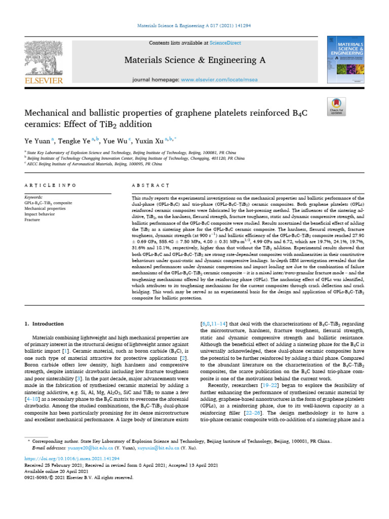 REF - 2 - Mechanical and Ballistic Properties of Graphene Platelets ...