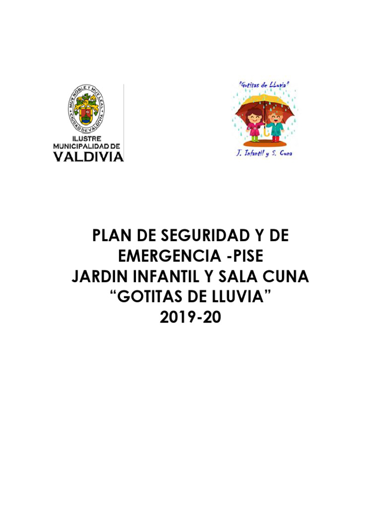 Plan de Seguridad Jardín Infantil 2023 | PDF | Educación de la primera ...