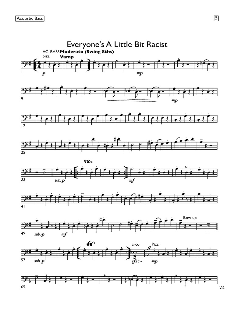 Partition de "Everyone's A Little Bit Racist" | PDF
