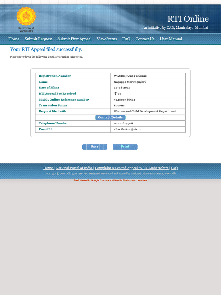 RTI Online Submission Guide Maharashtra | PDF