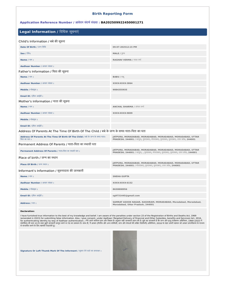 BA202509922450001271 Reporting Form | PDF