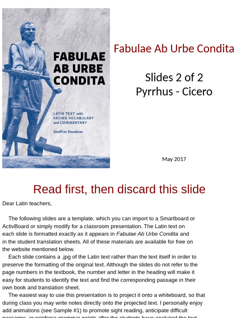 Classroom Template for Latin Texts | PDF