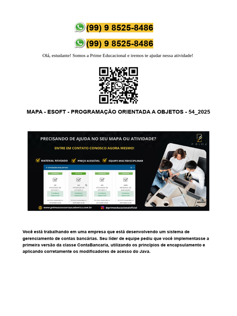 Implementação de Classe ContaBancaria em Java | PDF | Programação ...