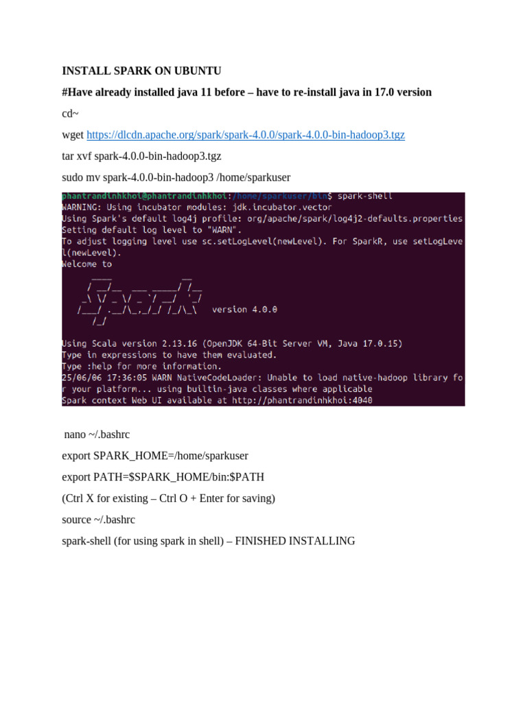 Install Apache Spark on Ubuntu | PDF