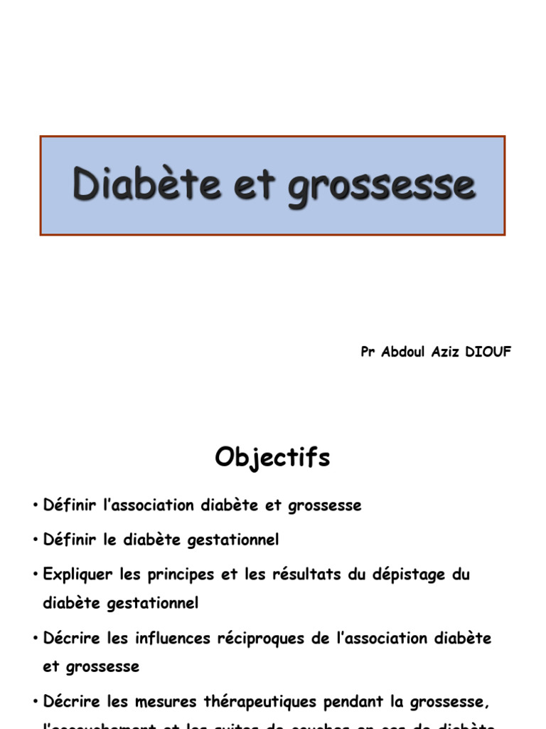 Diabète et grossesse : dépistage et prise en charge | PDF | Diabète ...