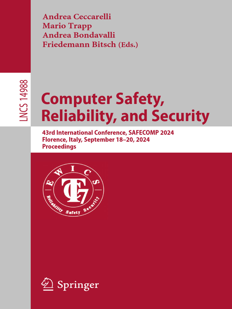 Computer Safety, Reliability, and Security: Andrea Ceccarelli Mario Trapp  Andrea Bondavalli Friedemann Bitsch | PDF | Error Detection And Correction  | Computing