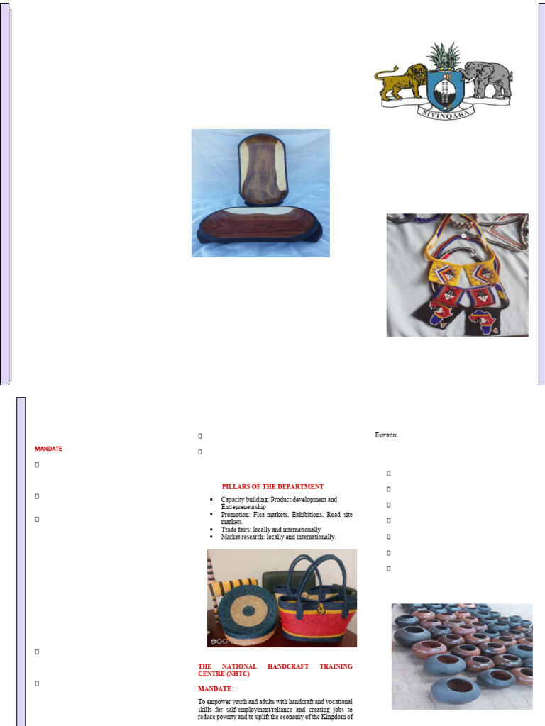 Eswatini Handcraft Training Contact Info | PDF | Economies