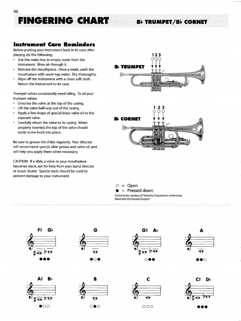 Trumpet Fingering Chart | PDF