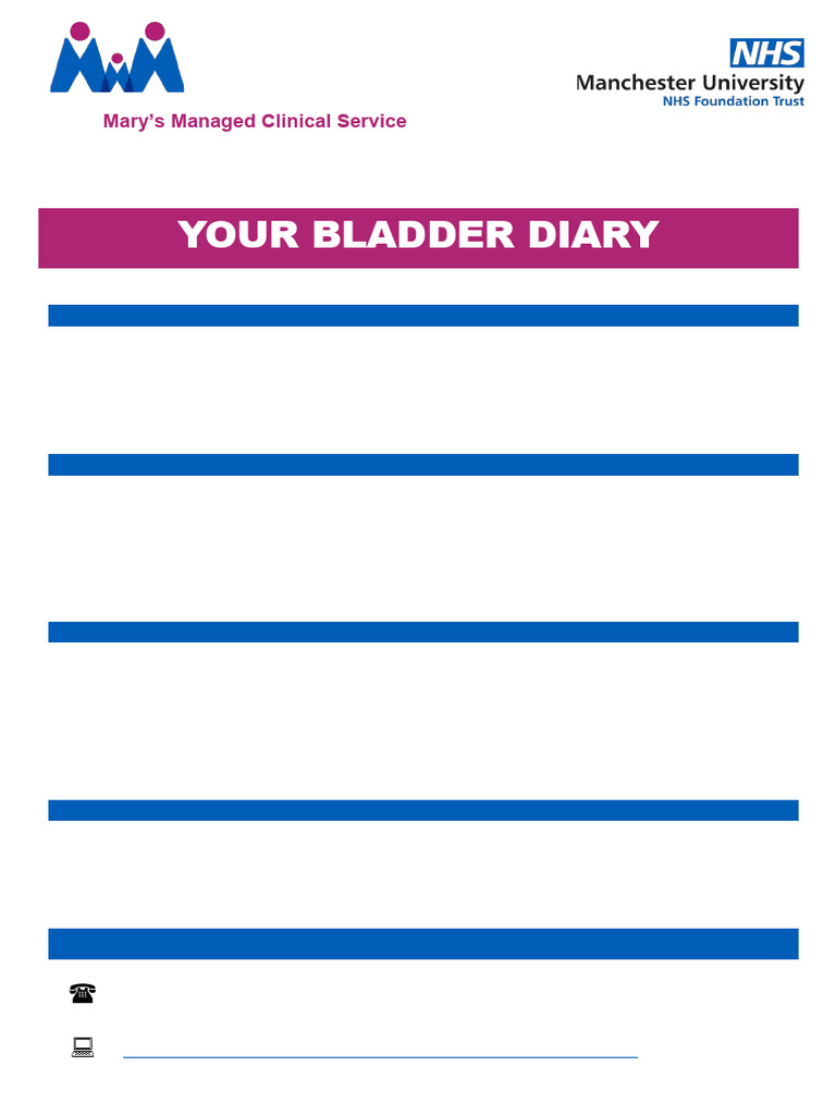 SMPIL 24 028 Your Bladder Diary | PDF | Leak