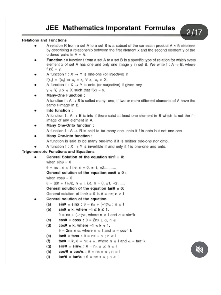 Jee Mains Formulas | PDF