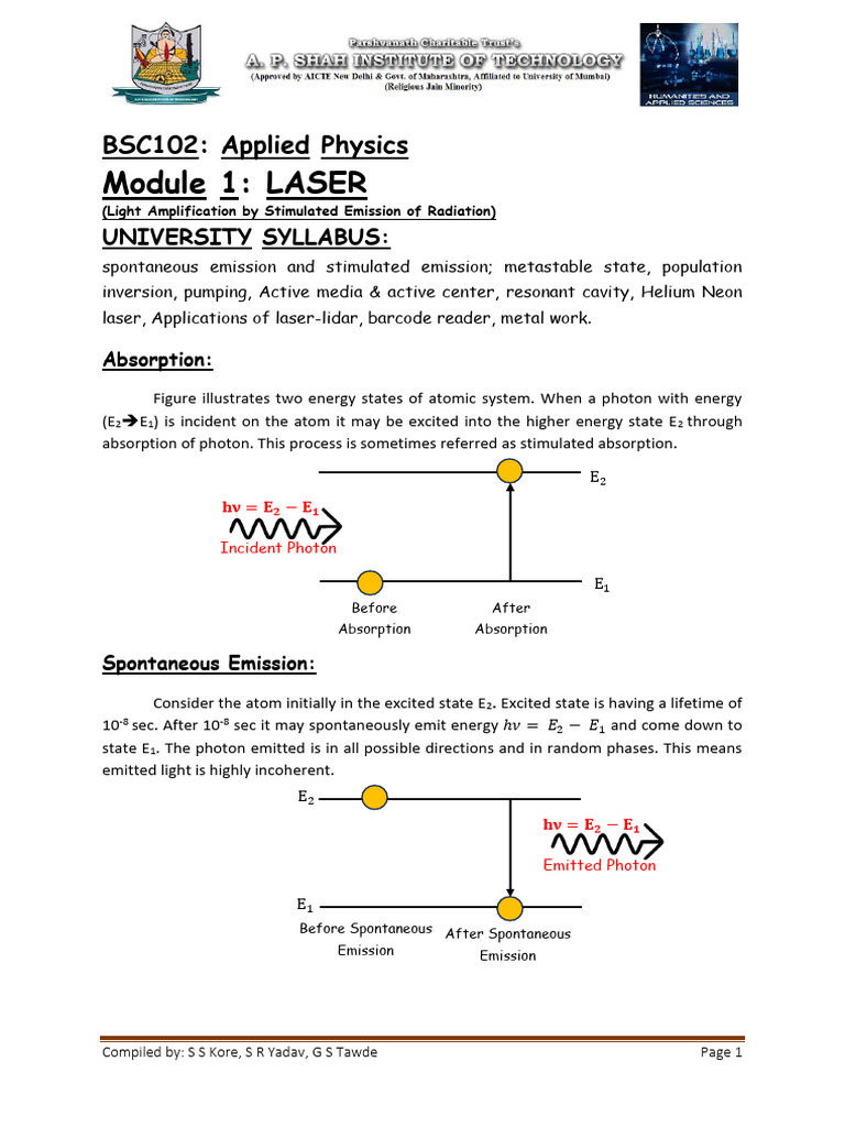 Understanding LASER Principles and Applications | PDF | Laser ...