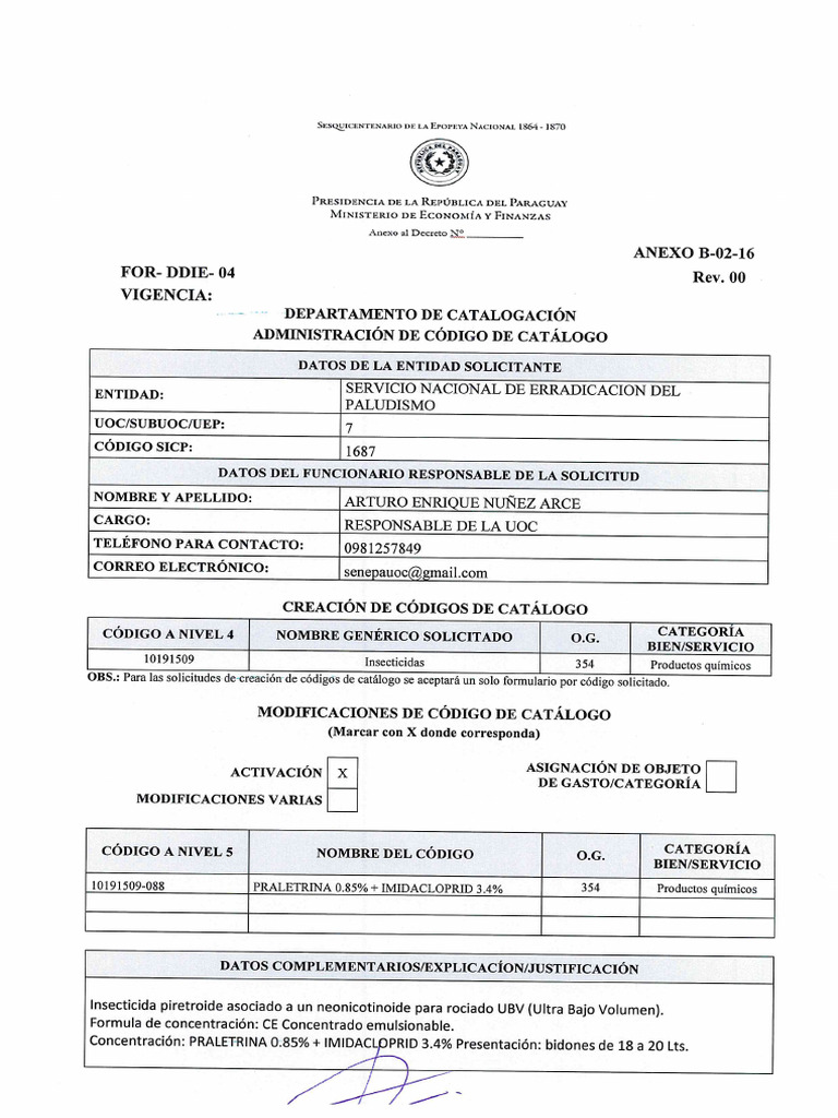 Formulario B 02 16 | PDF