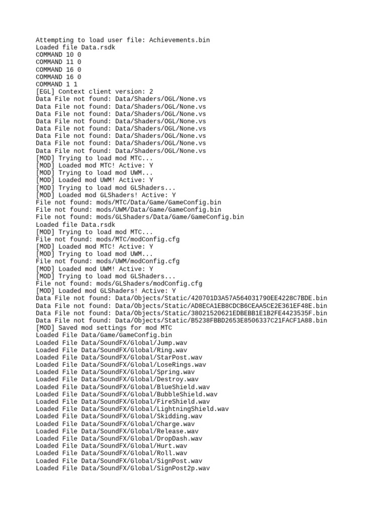 Game Mod Loading and Error Log | PDF