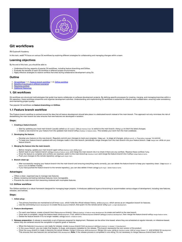 Git Workflows | PDF | Workflow | Information Technology