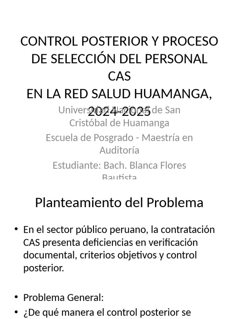 Control Posterior en Selección CAS 2024-2025 | PDF