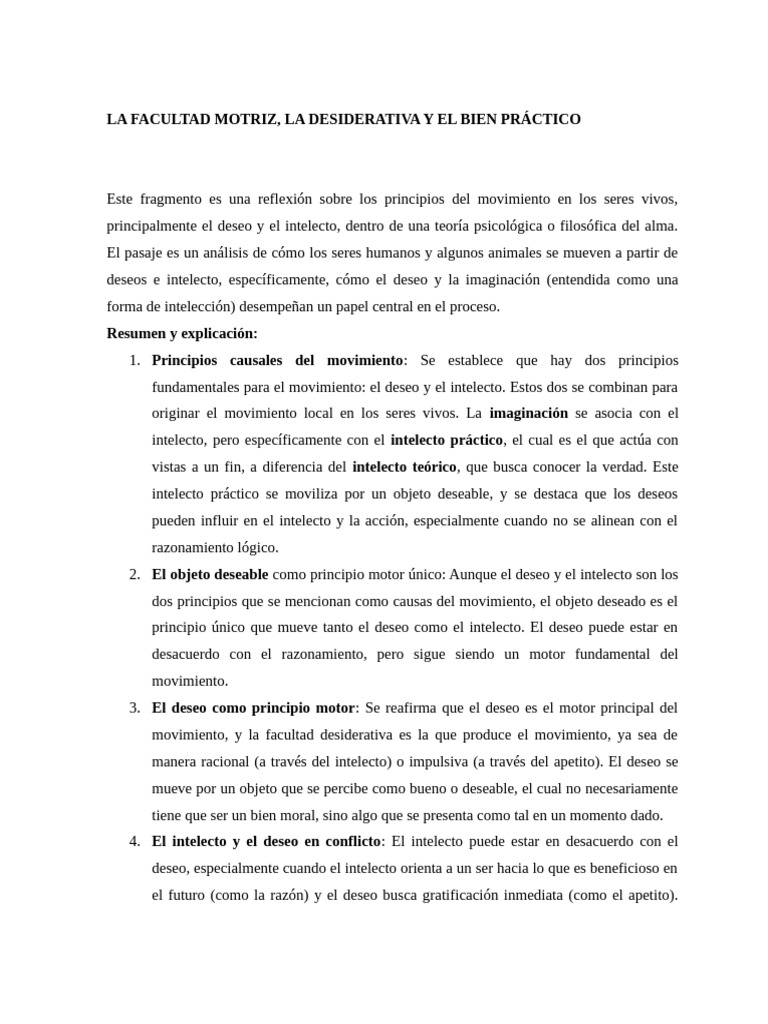 Guí LA FACULTAD MOTRIZ PDF Comprensión Aristóteles