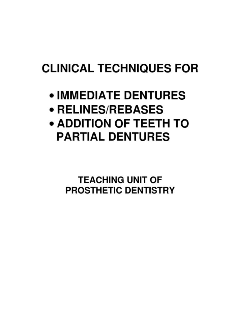 Immediate Denture PDF Dentures Clinical Medicine