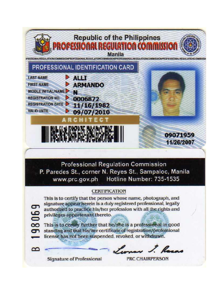 2.1 PRC Profl ID CardPIC | PDF