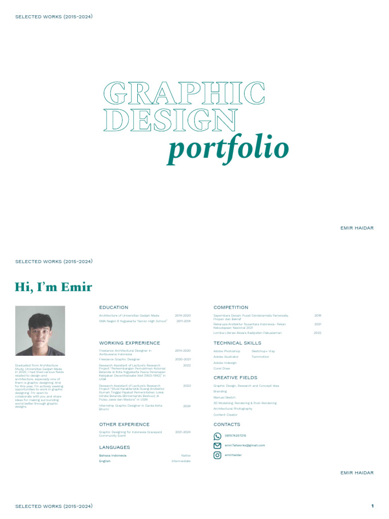 Graphic Designer - Portfolio - Emir Haidar | PDF | Design ...