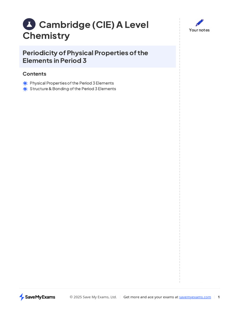 Period 3 Elements: Properties & Trends | PDF | Ion | Chemical Bond