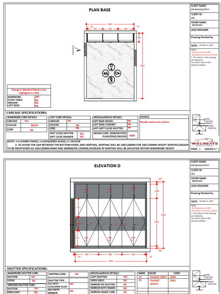 Bedroom Wardrobe Design Specifications | PDF | Interior Design | Furniture