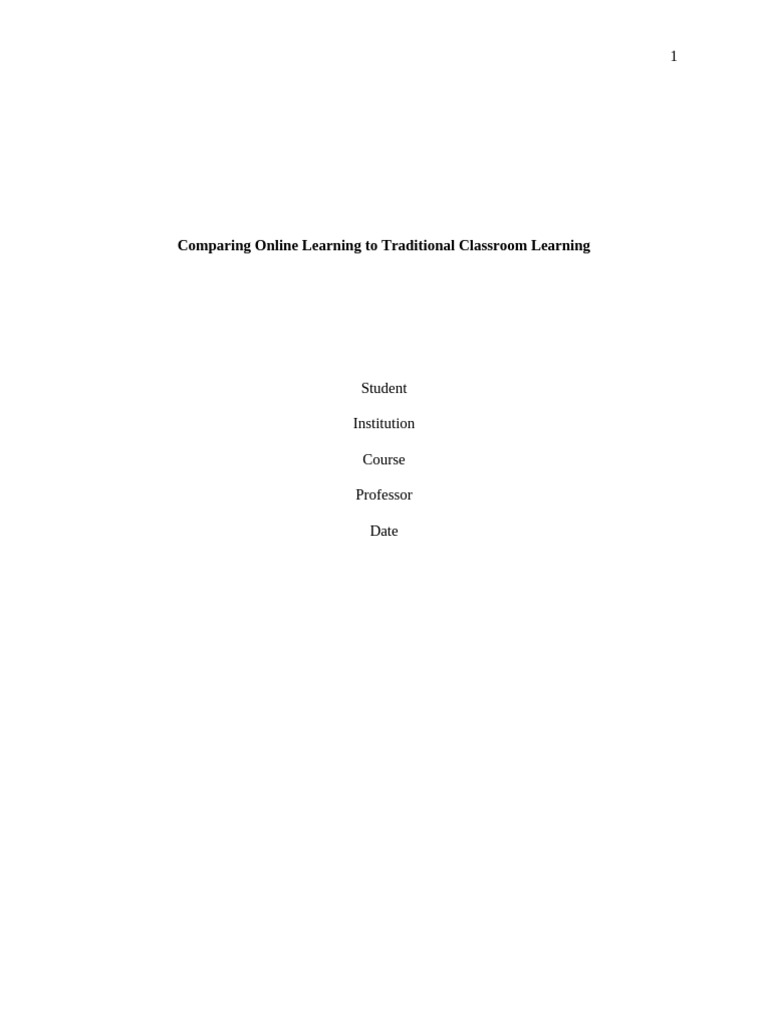 Online vs. Traditional Learning Comparison | PDF | Educational ...