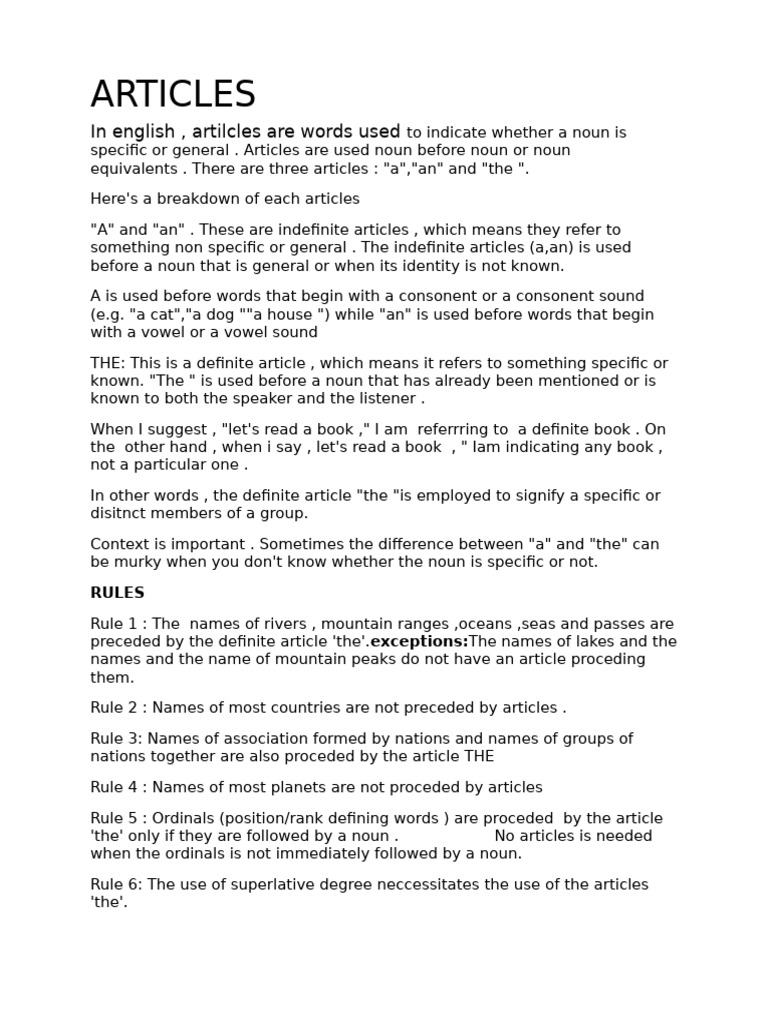 Articles | PDF | Noun | Linguistic Typology