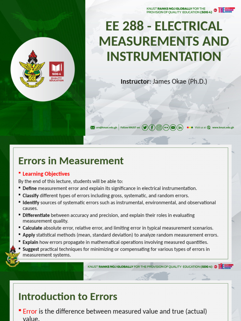 Understanding Measurement Errors in Electrical Instruments | PDF ...