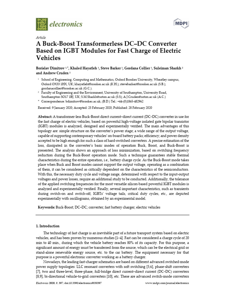 Transformerless Buck-Boost EV Charger | PDF | Direct Current | Mosfet