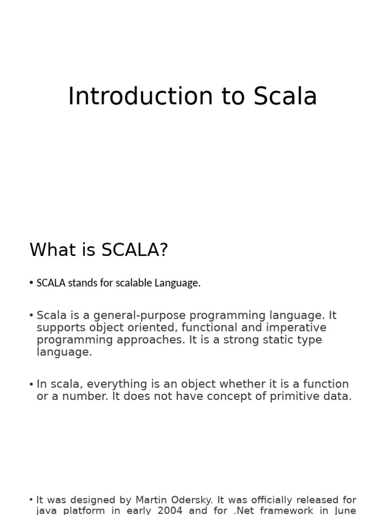 Introduction to Scala Programming Basics | PDF | Scala (Programming ...