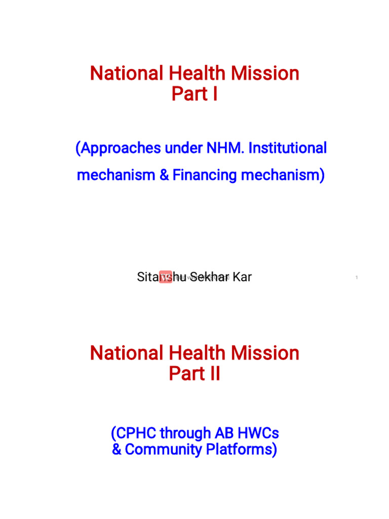 National Health Mission Overview and Initiatives | PDF | Social ...